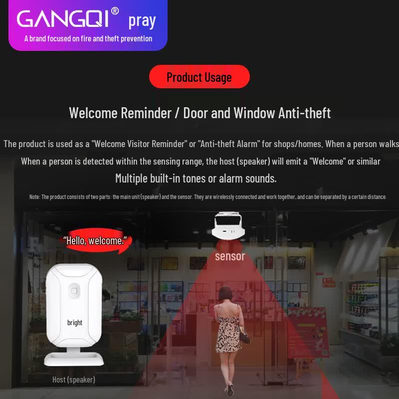 GANGQI KS-SF20R Wireless Entry Sensor & Welcome Chime