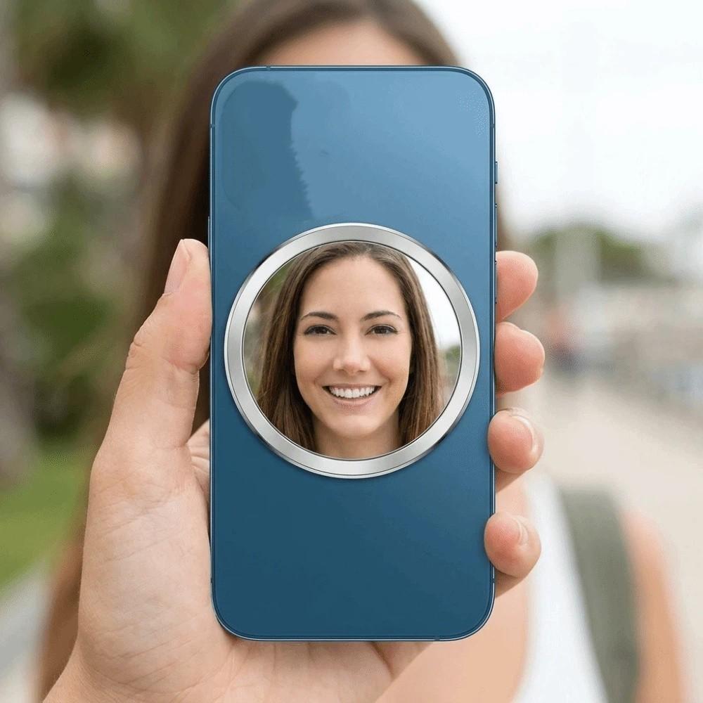 Tragbarer magnetischer Handy-Rückseiten-Selfie-Spiegel, runder Reise-Spiegel, reflektierend, für Streaming