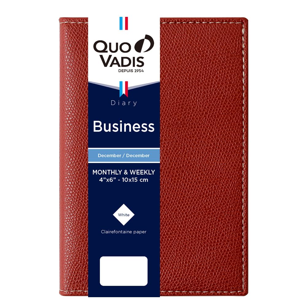 

QUOVADIS 2026 Business/Club Diary Weekly Vertical 2025 December Start A6 Slim 10x15cm Bordeaux qv00402bx