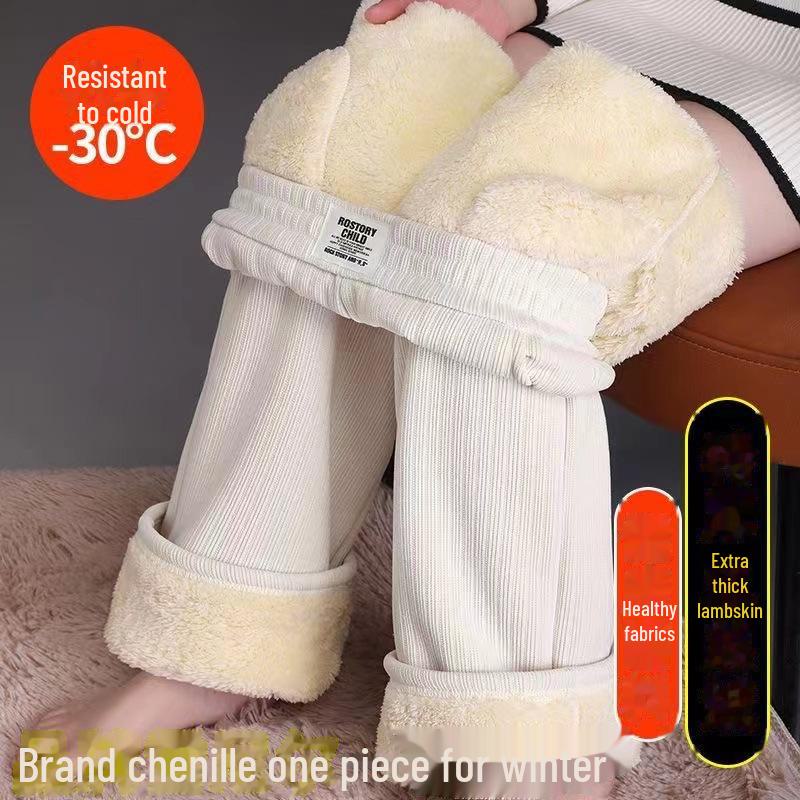 

Женские широкие брюки из синели с высокой талией — осень/зима 2024 г., плюс бархат, очень плотная овчина L абрикосовый