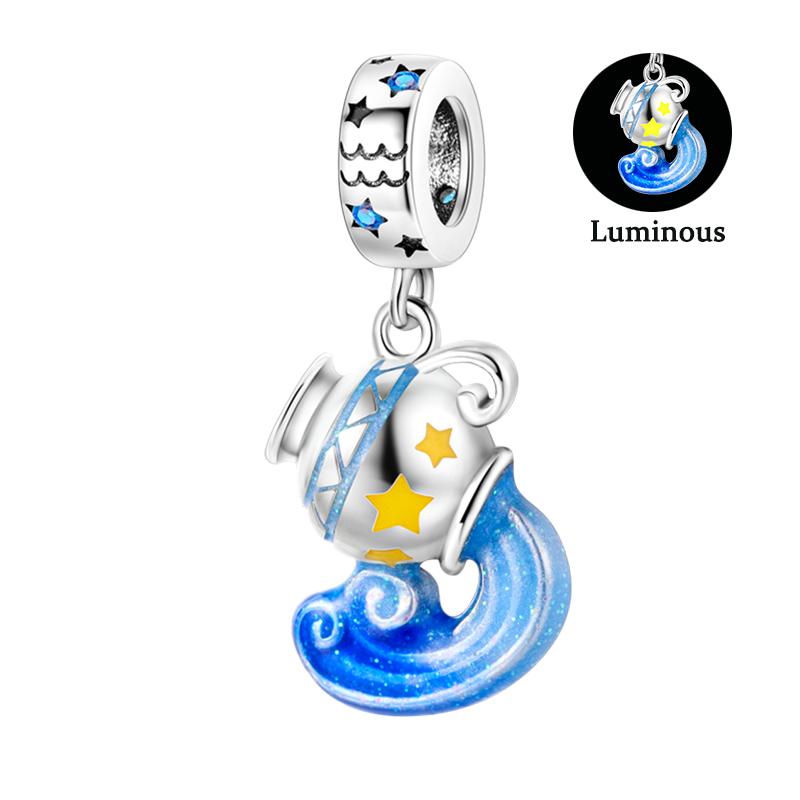 Charm Bead Components Compatible With Pan Copper Metal Firefly Ocean Star Butterfly Glowing Changing Color Trendy Authentic Original Bracelets Do It