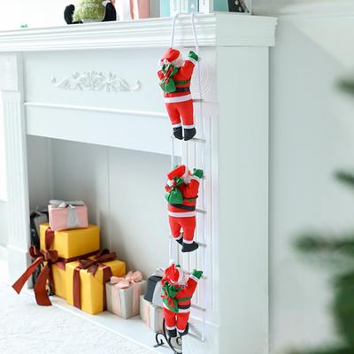 Yousheng Santa Ladder Pendant Christmas Decoration Festive Santa Ornament with Curly Beard Festive Hanging Ornament