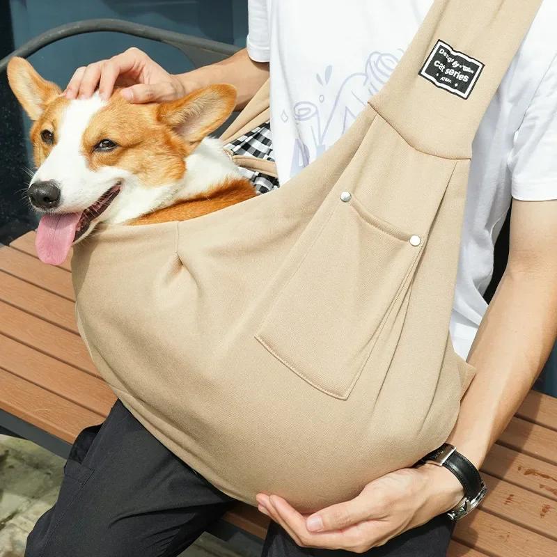 Outdoor Travel Pet Dog Carrier Bag Adjustable Single Shoulder Portable Sling Handbag Breathable Large Capacity for Cats Dogs