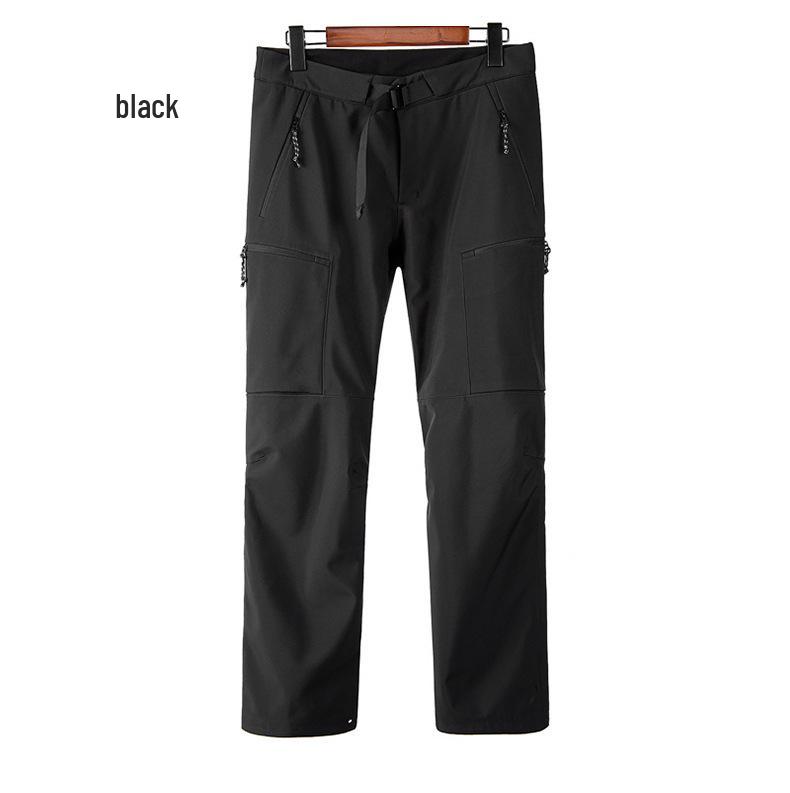 

Мужские зимние водонепроницаемые ветрозащитные походные брюки софтшелл с флисовой подкладкой XL чёрный