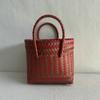 Handmade Woven Bag Large Capacity Plastic Woven Basket Small Square Bag with Handheld Gift Simple Handheld Versatile Women's Bag