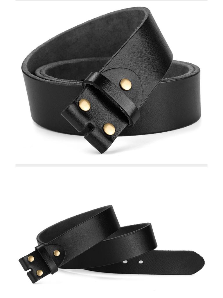 Men's Washable Genuine Leather Belt, Top Grain Cowhide, 3.8cm