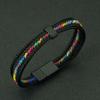 Noter Street Fashion Men Bracelet Ethnic Cord Chain Charm Braslet Steel Wire Bangle Hiphop Rock Sports Sweat Absorbent Brazalete