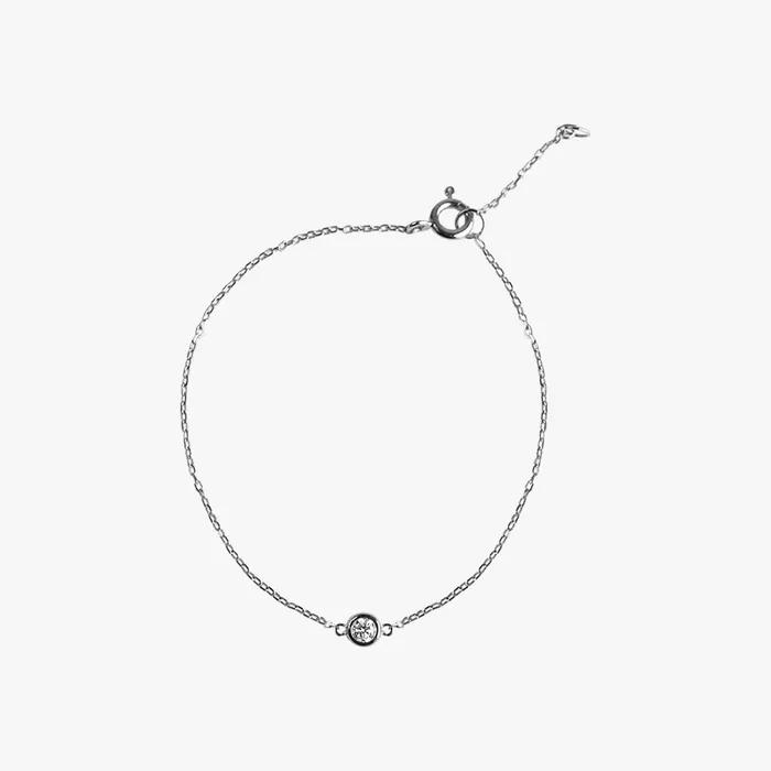 SILVER925 Bezel Cubic Chain Bracelet
