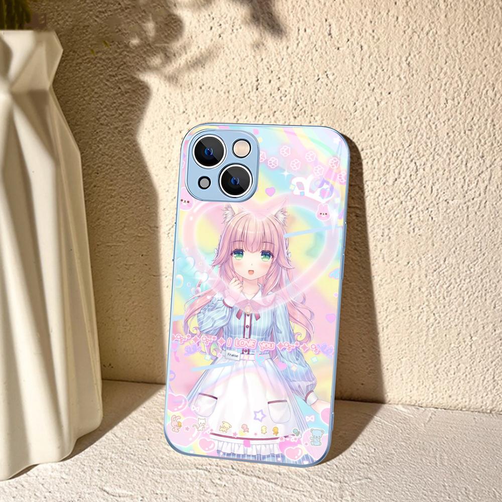 Nekopara Chocola Vanilla Phone Case For iPhone 14 13 12 Mini 11 Pro XS Max X XR 14 Plus Tempered Glass Cover