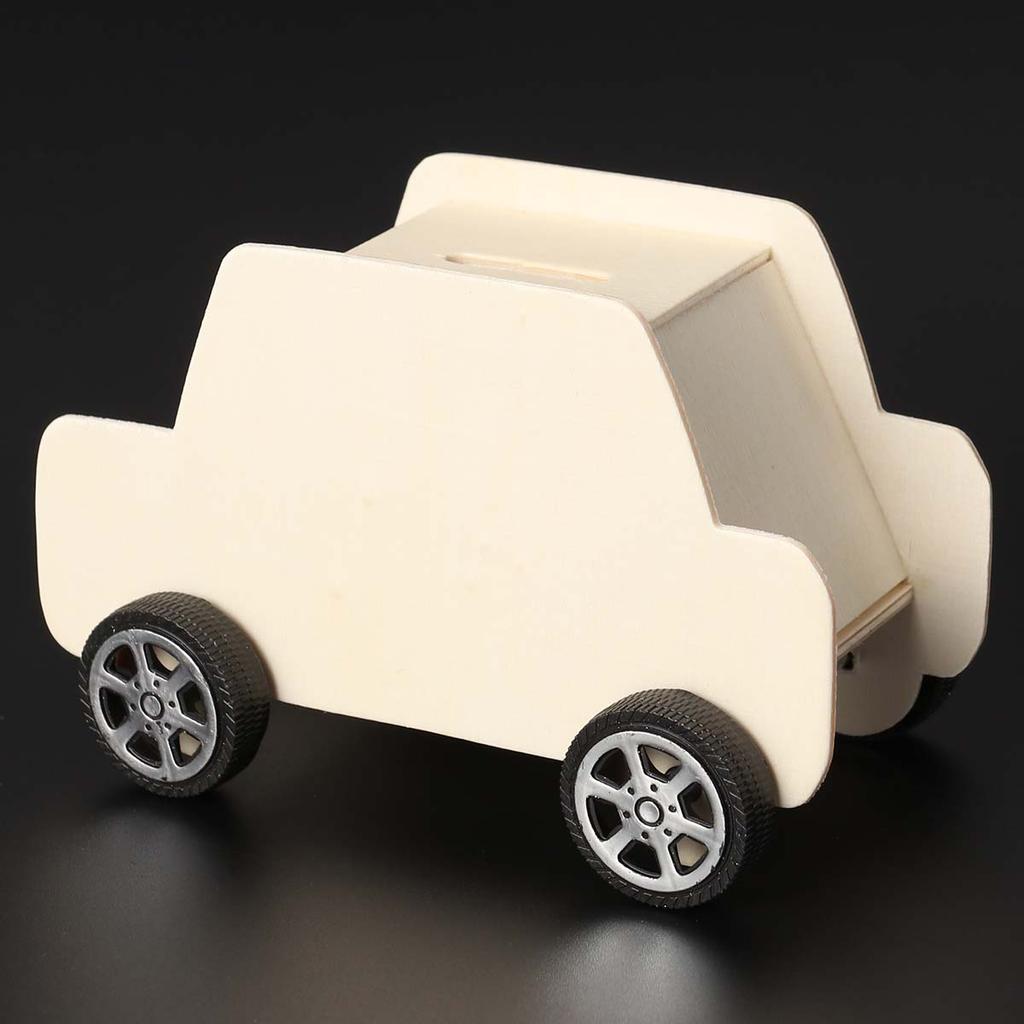 Wooden Car Shaped Piggy Bank Money Saving Box Creative Coin Bank Diy Educational Toy For Wood Saving Pot Wooden Saving Pot