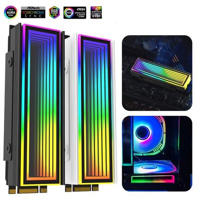 Dissipador de Calor Cooler ARGB de Alumínio para SSD M.2 5V 3 Pinos ARGB Aura Sync M.2 2280 NVME NGFF Unidade de Estado Sólido Radiador de Disco Rígido Almofada de Resfriamento