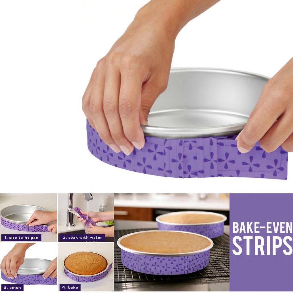 Strisce Colorate per Torta, Strisce Assorbenti Spesse in Cotone per Torta, Cinghia di Protezione per Teglia da Forno