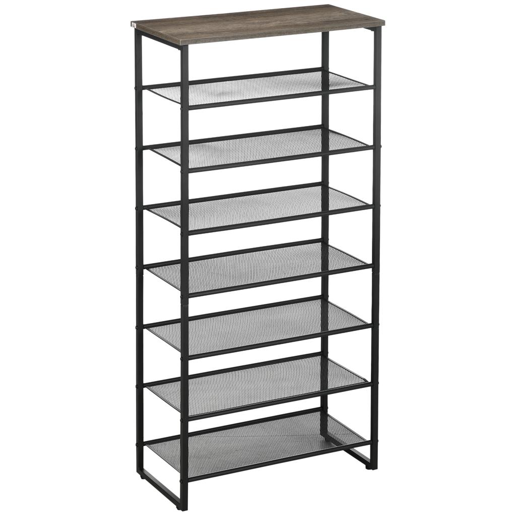 8-Tier Shoe Rack, Shoe Storage Organizer with Mesh Shelves, Free Standing Shoe Shelf Stand for 21-24 Pairs of Shoes for Entryway, Hallway, Closet