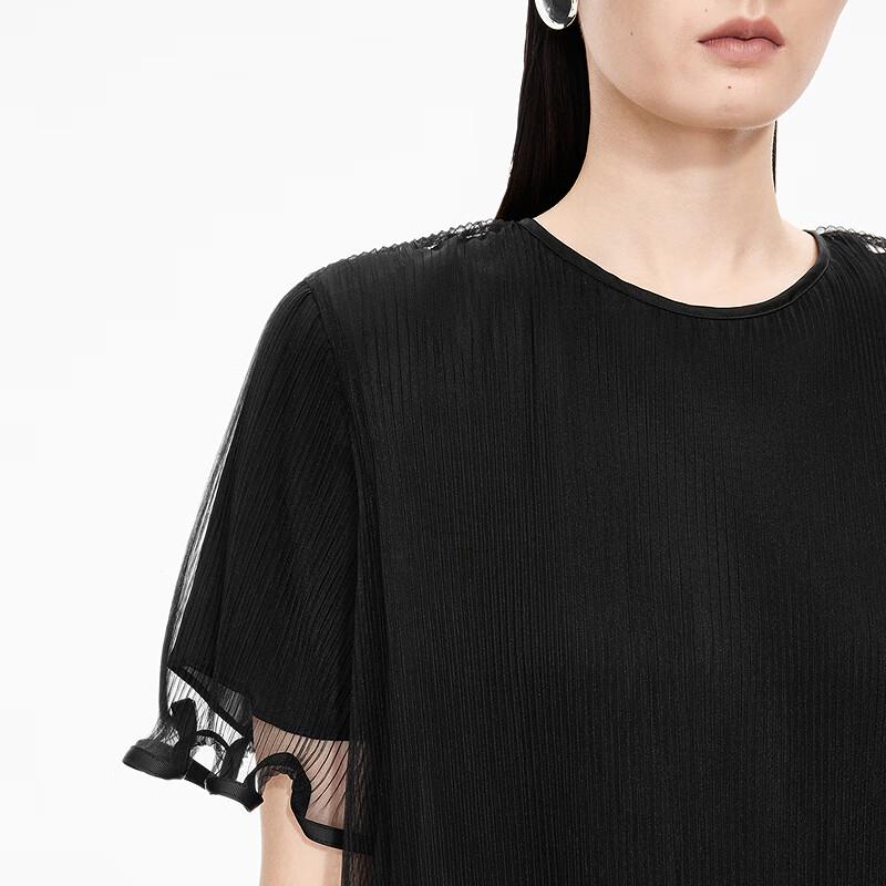 JNBY 2025 Autumn Loose Round Neck Short Sleeve Dress