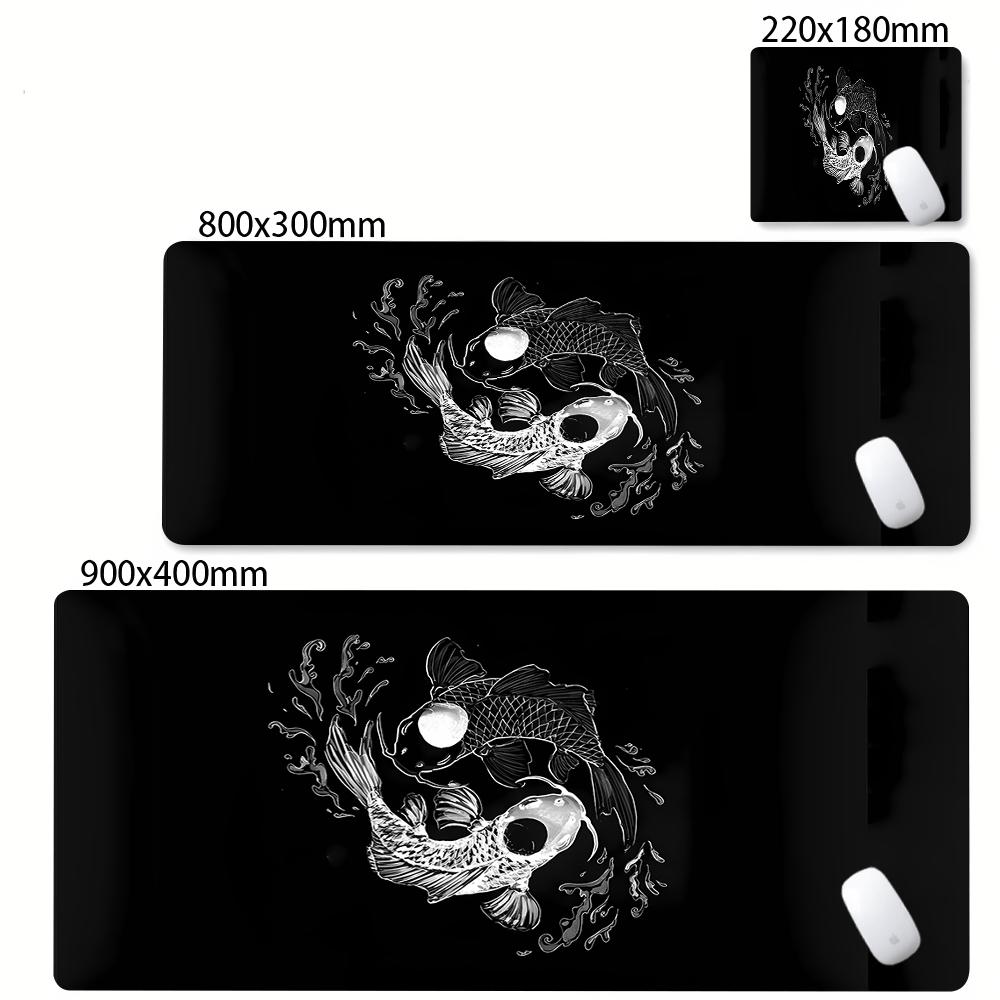 Large Mouse Pad Yin-yang Fish HD Black & White Sakura Computer Office Table Pc Gaming Non-slip Japanese Kawaii Desk Accessories