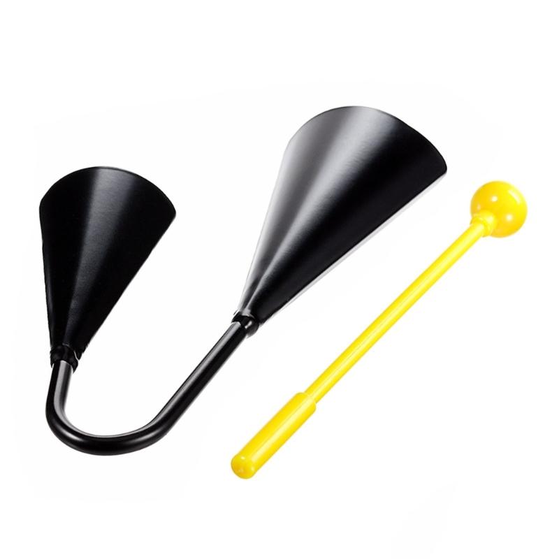 Pack of Cow Shaped Percussion Instrument Plastic Rod Included Exquisite Craftsmanship Agogo Bell for Music Practice