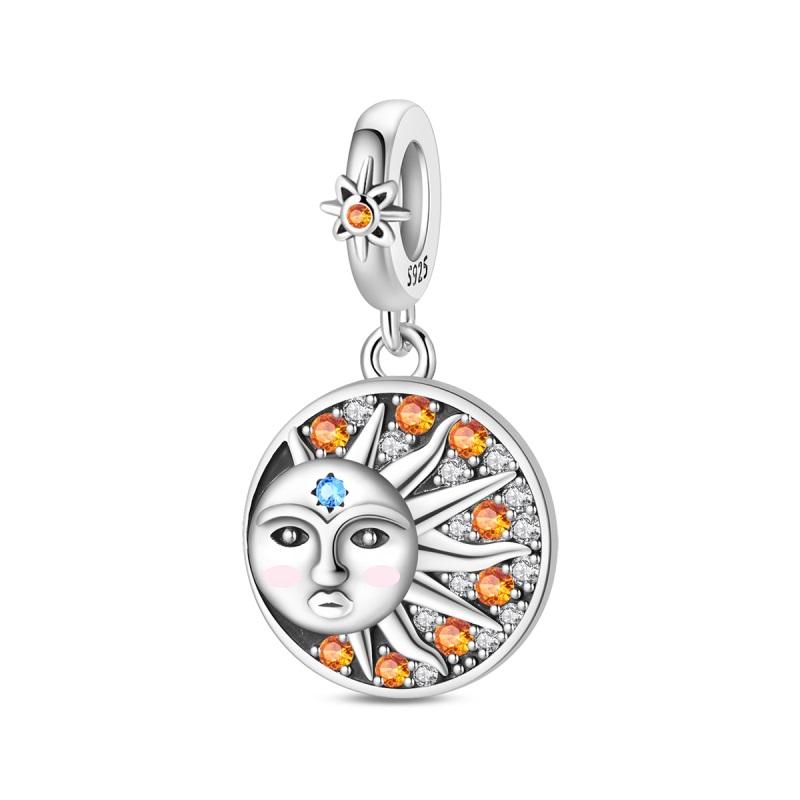 New 925 Silver Sun Stars And Moon Charms Beads For Women Fit Bracelet DIY Birthday Party Jewelry Gifts