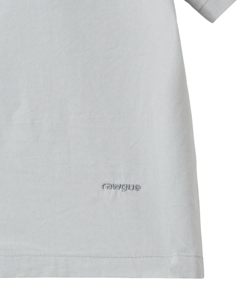 Lougeu Slim Crop Half Shirt_Blue Gray