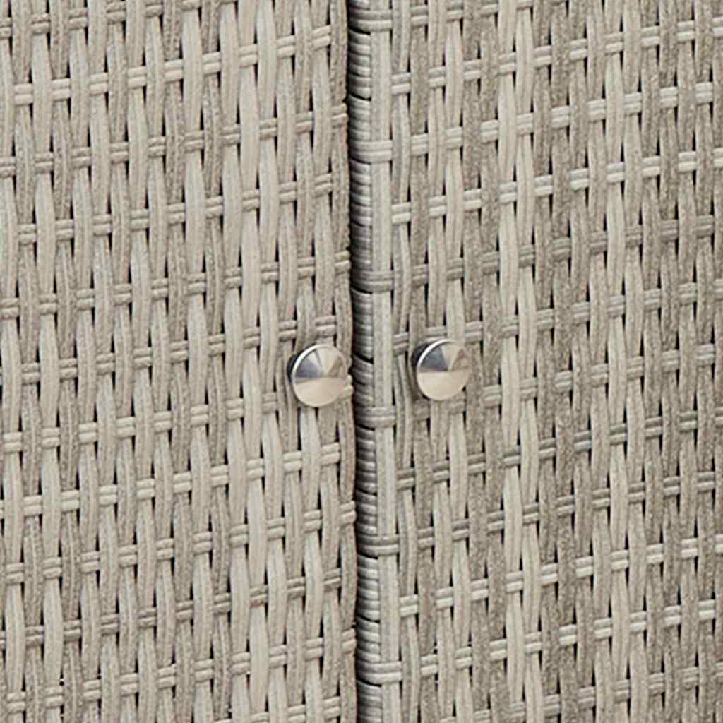 Storage Cabinet with Door Light Grey 100 x 36 x 102 cm Rattan