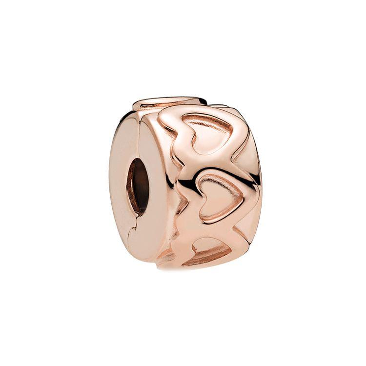 Pandora Rose Gold Heart Knot Silicone-Free Clip Women Accessories 781978 Rose Gold