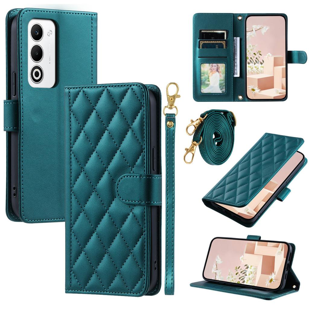 For Oppo A5 5G/4G Case Wallet Rhombus Grid PU Leather Phone Cover
