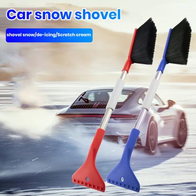 Spazzola da neve per auto Raschietto per ghiaccio Lega di alluminio Manico lungo Impugnatura in spugna EVA Setole in nylon flessibile Parabrezza automatico Scopa per rimozione neve Strumento pala per ghiaccio