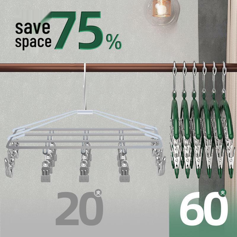 Stainless Steel Non-Slip Multifunctional Clips for Socks and Underwear (Set of 10)