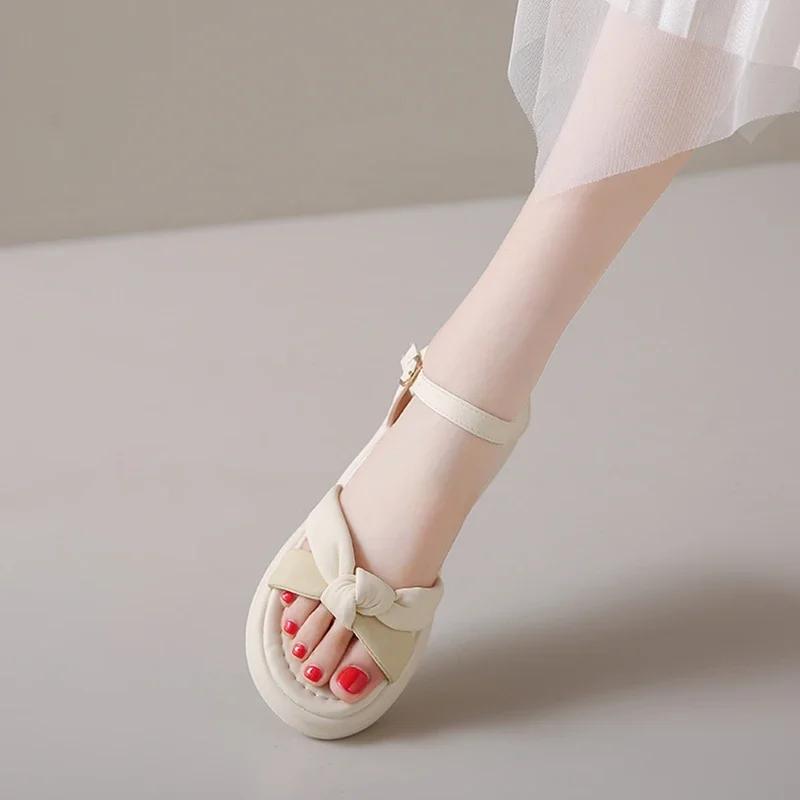 Mode 2025 Neuer Stil Damen Sandalen Oberbekleidung Sommer Flache Sohle Slipper für Schwangere Bequem Atmungsaktiv Zum Hineinschlüpfen Kleidersli