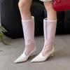 Fashion Footwear Knee High Boots With Thin Heels Shoes For Ladies Fashion Mesh Breathable Female Pointed Toe Women Long Boots Shoes
