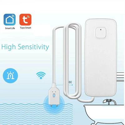Tuya Smart Water Level Alarm Wifi Household Kitchen Bathroom Water Leak Alarm Water Sensor Detector APP Remote Notification Ultra Long Standby