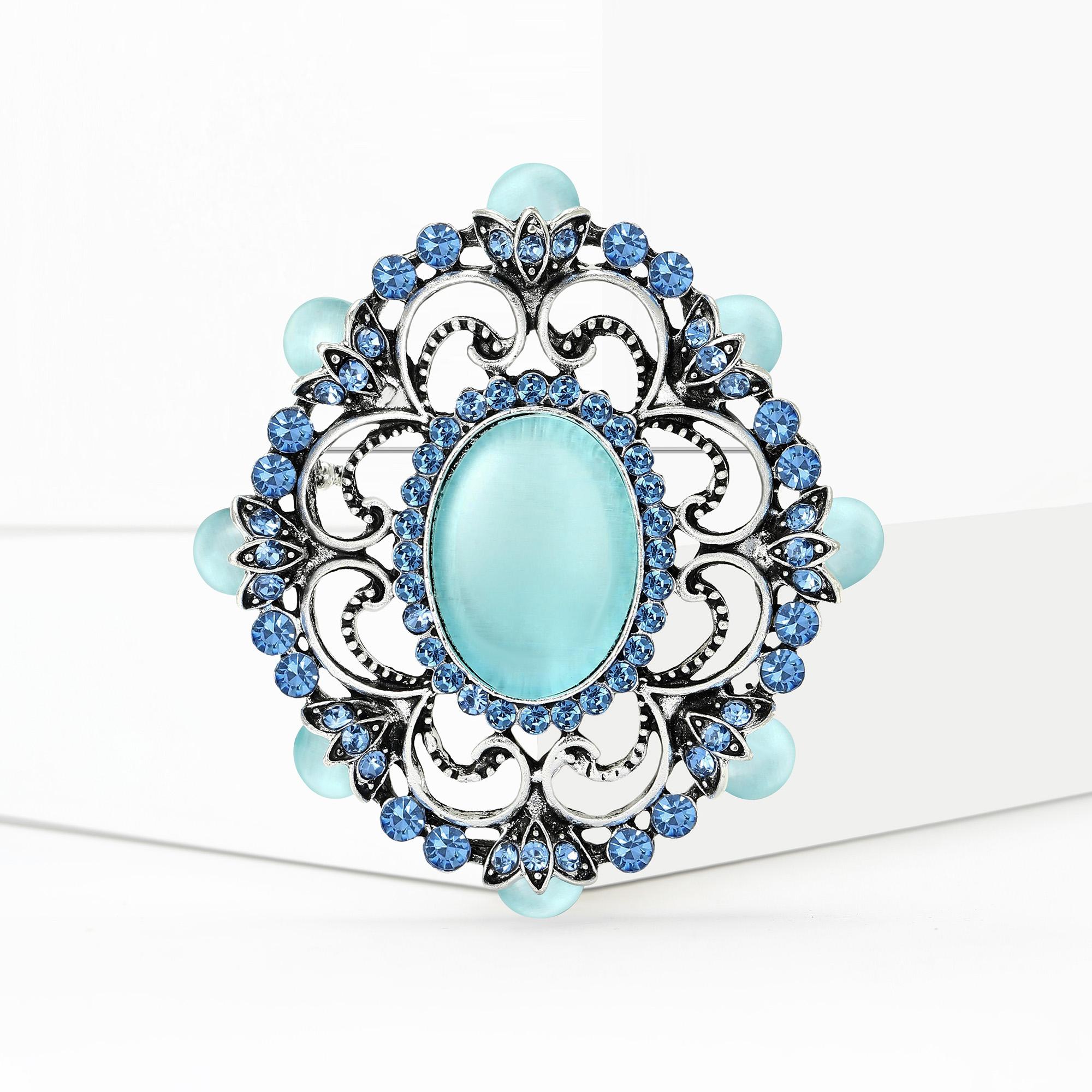 

Vintage Rhinestone Baroque Brooches for Women Geometric Round Pins Friend Event Party New Gifts Jewelry Decoration Accessories