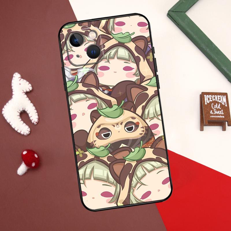 Roztomilé kreslené pouzdro na telefon Genshin Impact pro iPhone 11 12 13 14 15 Pro Max Mini Cover pro iPhone XR X XS Max 7 8 Plus SE 2020