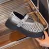 Hollow woven breathable mesh shoes 2025 spring and summer new versatile loafers thick sole heightening shallow mouth Mary Jane single shoes
