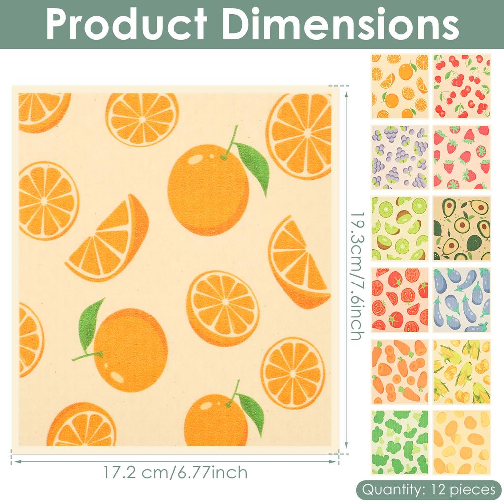 6-12Pcs Kitchen Dish Towels Reusable Dishcloths Absorbent Swedish Dishcloths Kitchen Dish Rags Soft Non-woven Cleaning Cloth