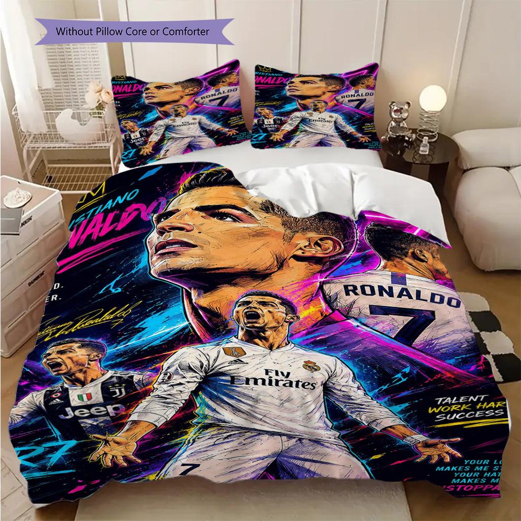 Cristiano Ronaldo Legend Leader Icon Threepiece Set Without Core 1 Duvet Cover 2 Pillowcase Without Core Christmas Birthday Gift