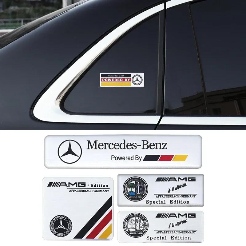 AAVV1 Car Aluminum Sticker Emblem Badge Decals Accessories For Mercedes-Benz A/B/GLA/CLA Smart AMG W108 W124 W126 W140 W168 W169 W176