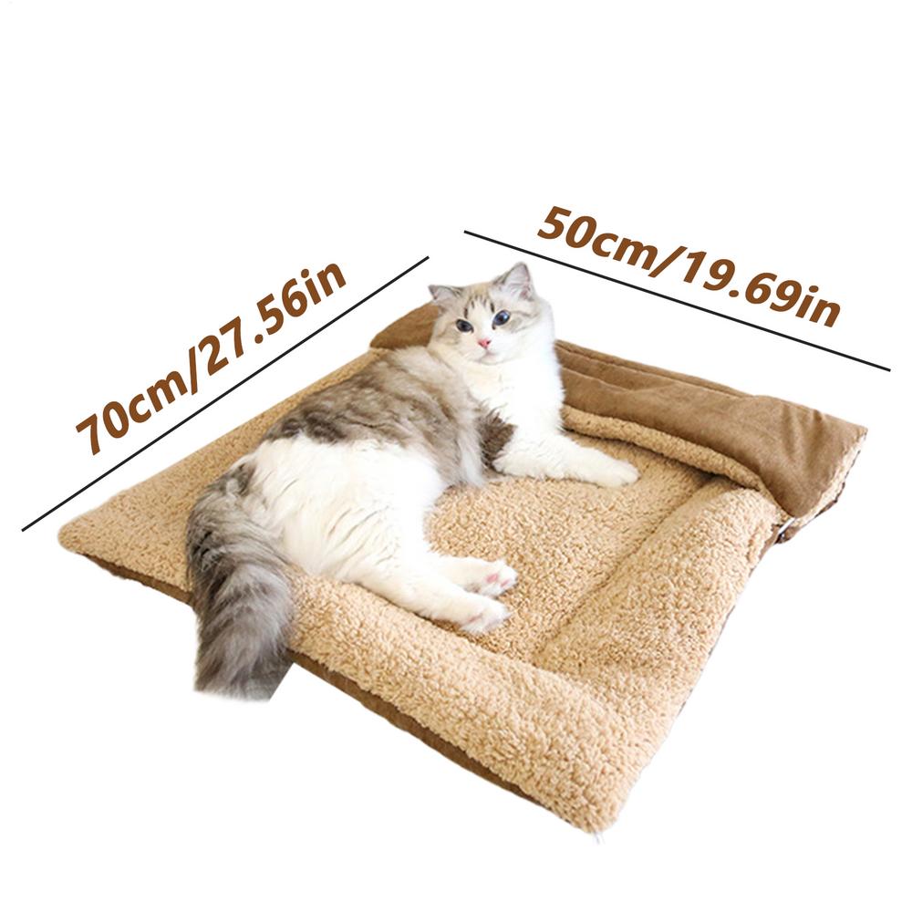 

Small Cat Bed Warm Foldable Double-Sided Nest Multifunctional Kitten Bed Warm Pad For Kitten Puppy Pet Indoor Winter Fall All красный