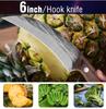 Hand Forged Boning Knife High Carbon Steel Pineapple Hook Knives Kitchen Utility Tools With Knife Scabbard
