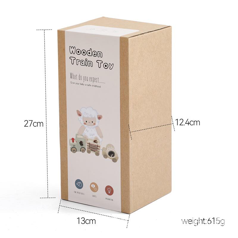 Wooden Baby Educational Shape Recognition Train Puzzle Toy Set