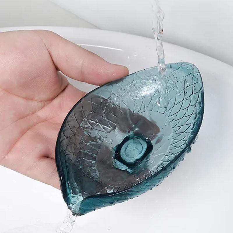 1 Stück Blatt Seifenhalter Saugnapf Seifenschale für Badezimmer Dusche Waschbecken Tragbare Kunststoff Schwammablage Küche Badezimmerzubehör