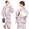 Zestaw Yukata Fuuka z Obi Wolny Kwiat Wiśni i Fioletowy Wyprodukowano w X23H18B104 Damski Dwuczęściowy (Heko Obi), Zestaw dwuczęściowy, Rozmiar, (Heko Obi, Japonia,