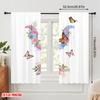 2pcs 2D flat printing Scene Curtains Psychology Butterfly Floral Polyester Without Electricity Festive Wall Decor for Indoor