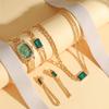 No Gift Box; Ladies' Wristwatch with Luxury Diamonds, Oval Quartz Watch   Square Diamond Jewelry Set of 4 Pieces