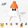 Artistic Ghost Sculptures Halloween Pumpkin Figurine 3D Printed Statue with Desk Ornaments Poseable Joint Spooky Articulated Decor Ornament
