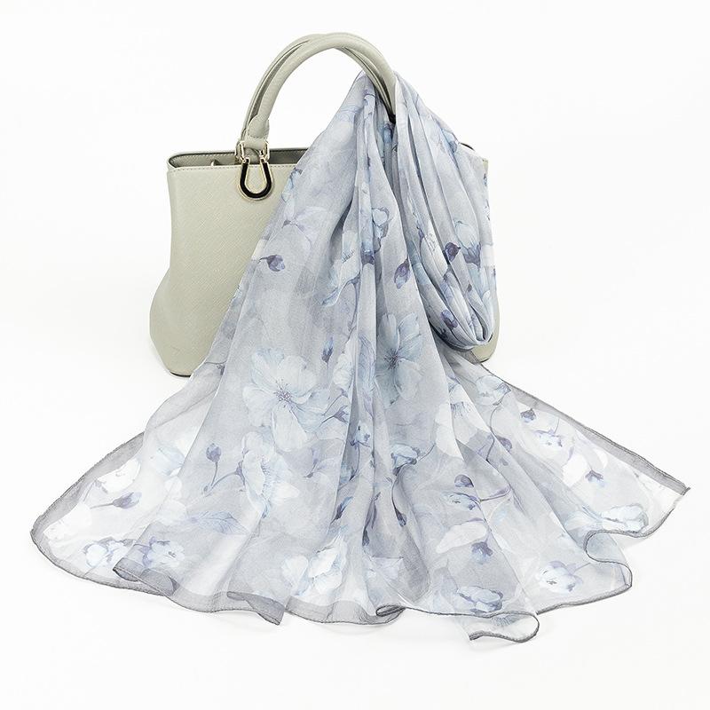 Shanghai Story New Mulberry Silk Scarf Women's Summer Thin Versatile Printed Shawl Mom Gift Scarf