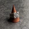 Used VINTAGE Silver Accessory Ring Cross Arabesque Design Mexican