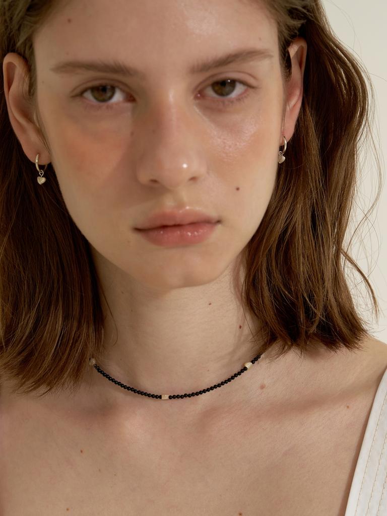 Love Me Monster Black Onyx & Heart Choker
