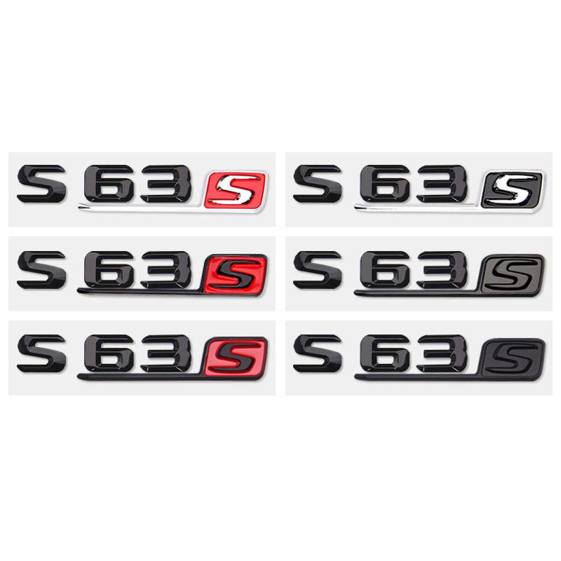 S63S Logo Badge Car Stickers for Mercedes Benz S63 Refitted Sclass 6.3AMG Fender Side Labelflag New Old Rear Trunk Displacement JO7