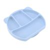 Baby Plate Silicone Divided 3 Compartments Toddler Bowl with Fork Spoon for Dining