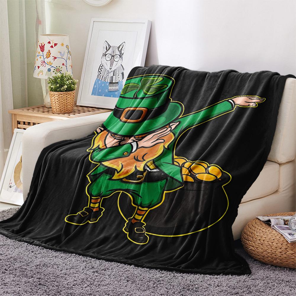 St. St. Patrick's Day Flanelldecke mit Aufdruck, Hohe Qualität, Bequem für alle Jahreszeiten, Heimdekoration, Wärme und Komfort